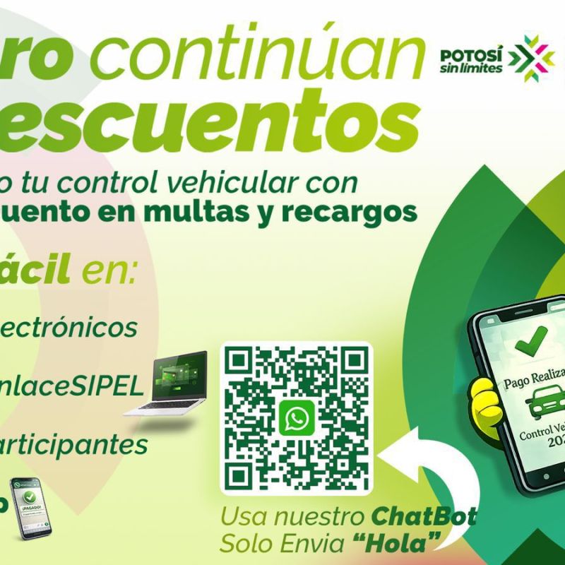 CONTINÚAN DESCUENTOS EN CONTROL&nbsp;VEHICULAR