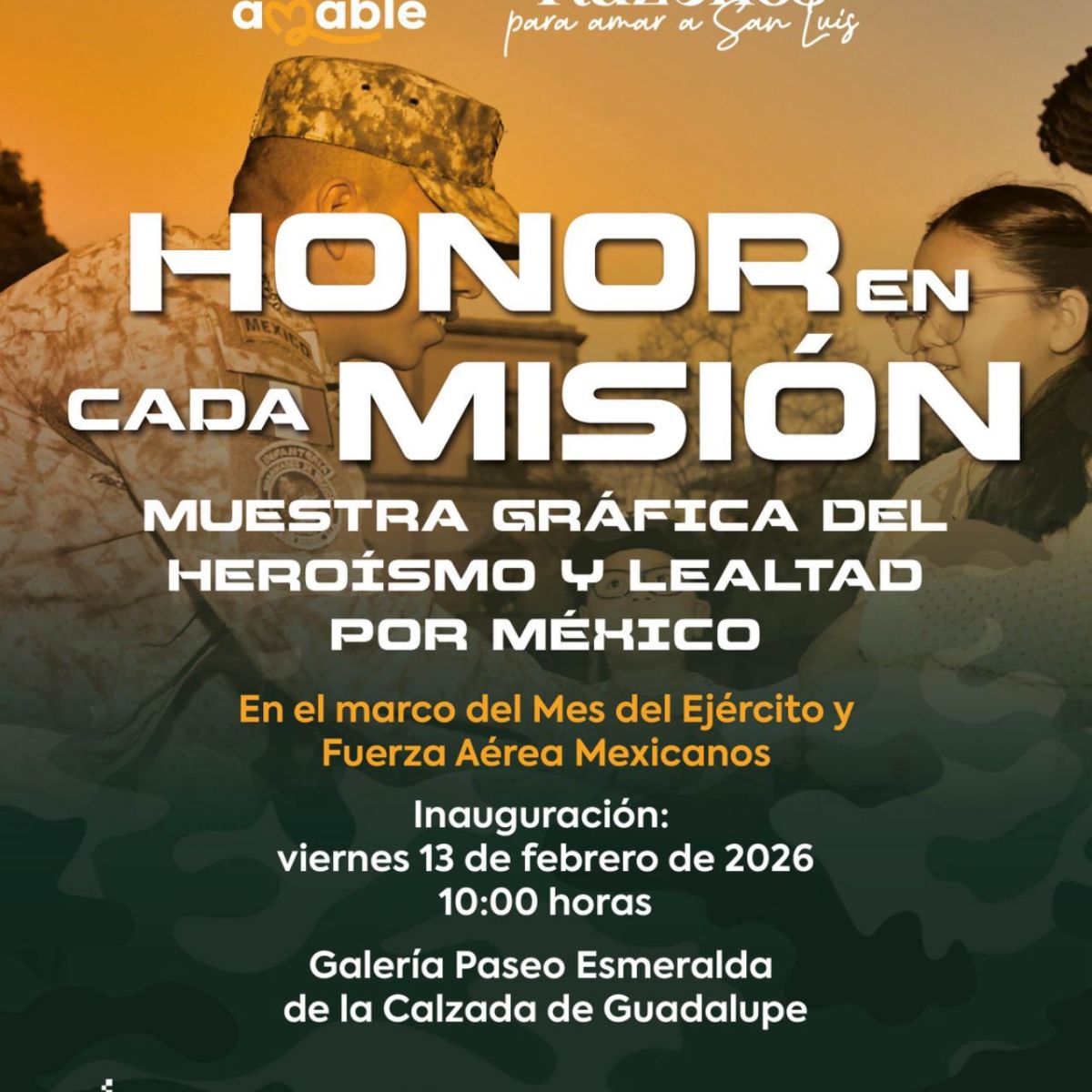 EL GOBIERNO MUNICIPAL DE SAN LUIS POTOSÍ Y LA 12/A ZONA MILITAR PRESENTAN LA EXPOSICIÓN FOTOGRÁFICA “HONOR EN CADA MISIÓN” EN LA CALZADA DE&nbsp;GUADALUPE