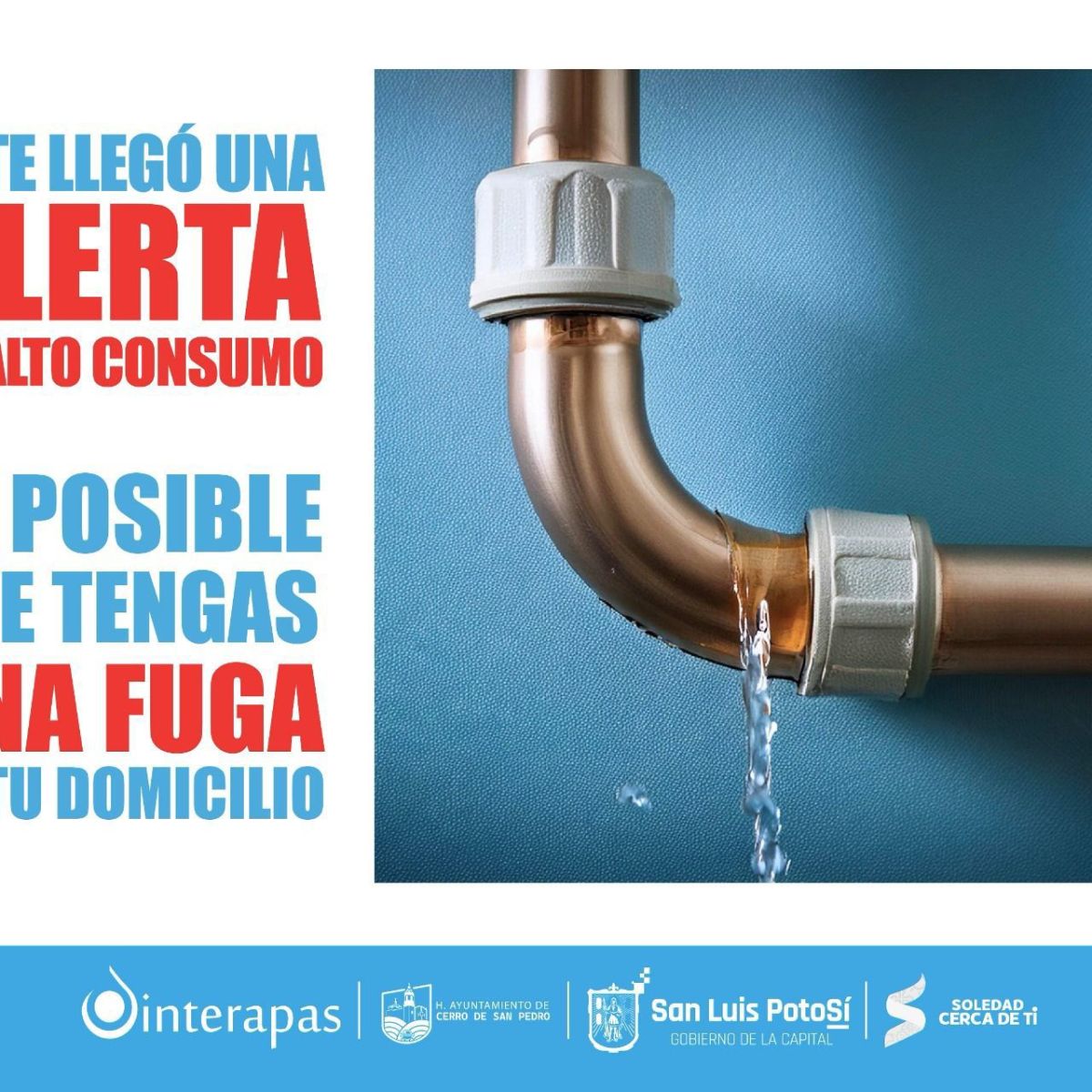 “ALERTAS POR ALTOS CONSUMOS” DE AGUA AYUDAN PARA DETECTAR&nbsp;FUGAS