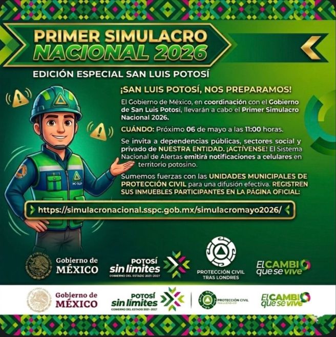SIMULACRO NACIONAL&nbsp; EL 6 DE MAYO SONARÁ TU&nbsp;CELULAR