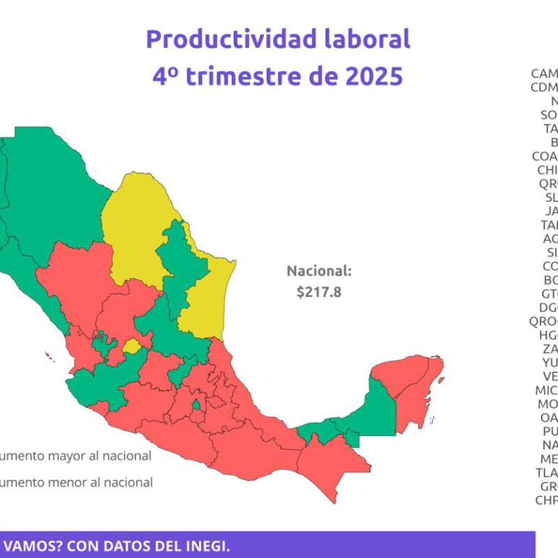 SAN LUIS POTOSÍ LOGRO PRODUCIR 251 PESOS POR HORA EN EL CUARTO TRIMESTRE DE&nbsp;2025