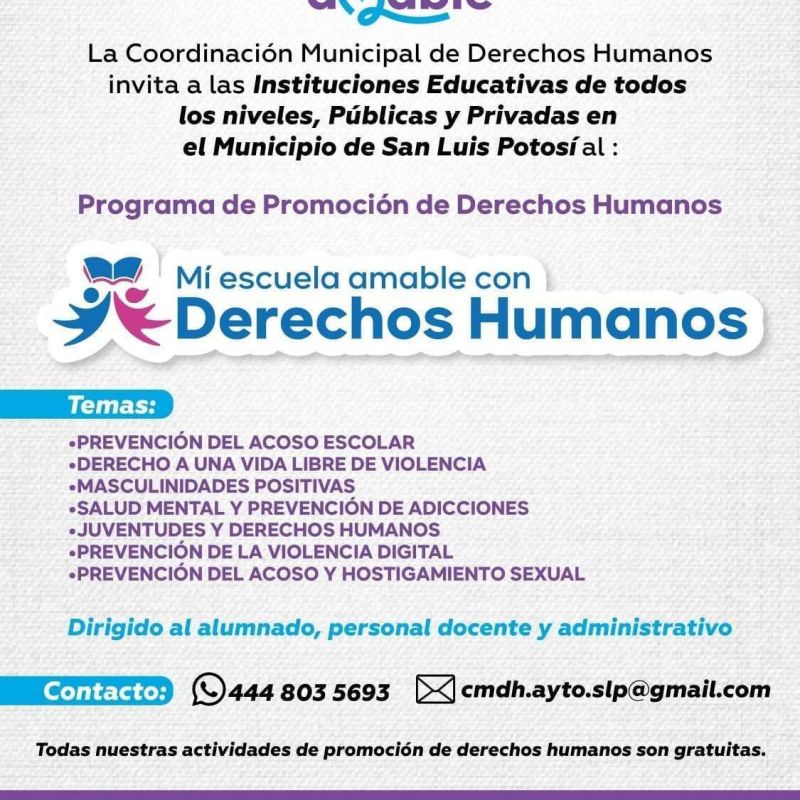 INVITA MUNICIPIO A EMPRESAS, ESCUELAS Y COMUNIDAD EN GENERAL A CAPACITACIONES GRATUITAS EN DERECHOS&nbsp;HUMANOS