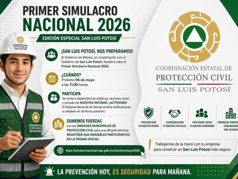 SAN LUIS POTOSÍ PARTICIPARA EN EL SIMULACRO&nbsp;NACIONAL
