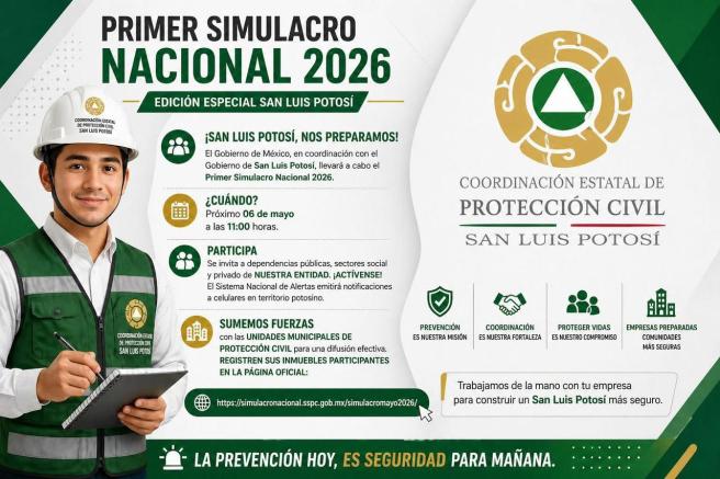 SAN LUIS POTOSÍ PARTICIPARA EN EL SIMULACRO&nbsp;NACIONAL