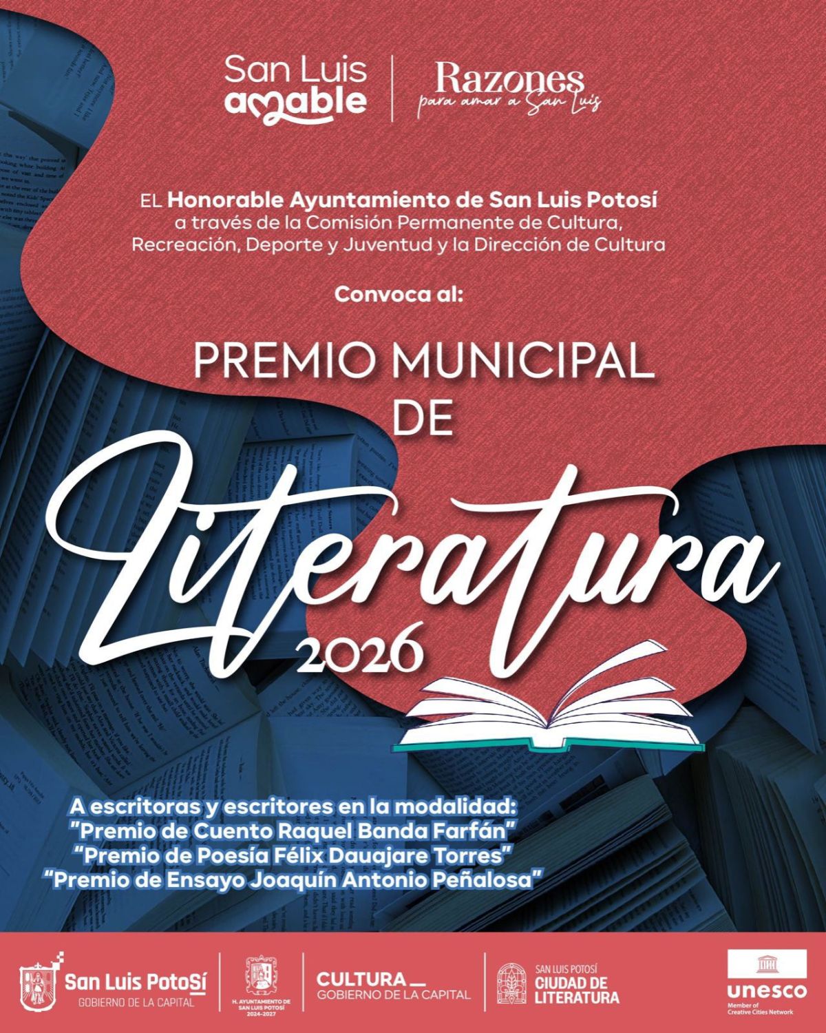 AYUNTAMIENTO LANZA LA CONVOCATORIA AL PREMIO MUNICIPAL DE LITERATURA&nbsp;2026