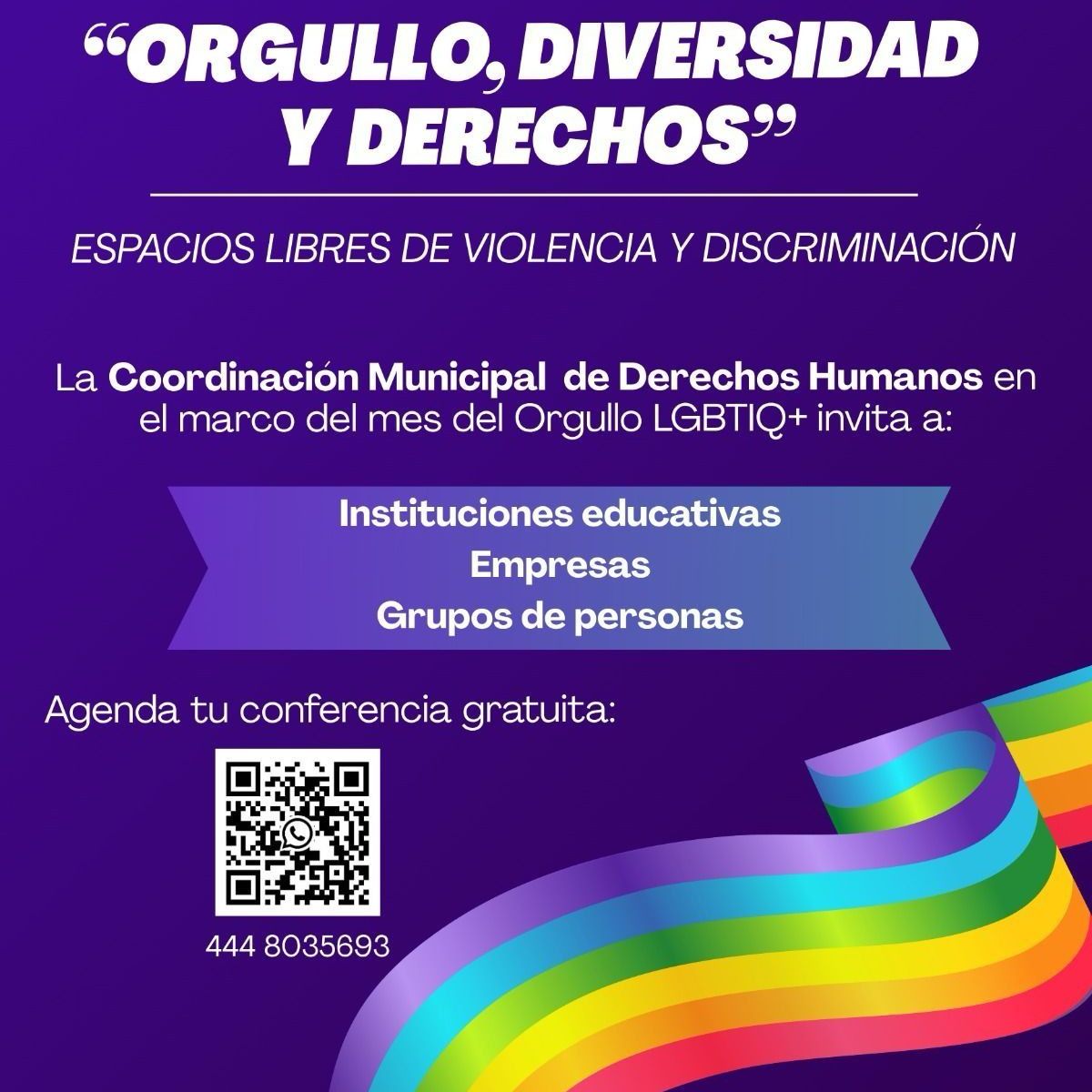DERECHOS HUMANOS DEL MUNICIPIO OFRECE PLÁTICAS Y CONFERENCIAS PARA EVITAR LA&nbsp;DISCRIMINACIÓN