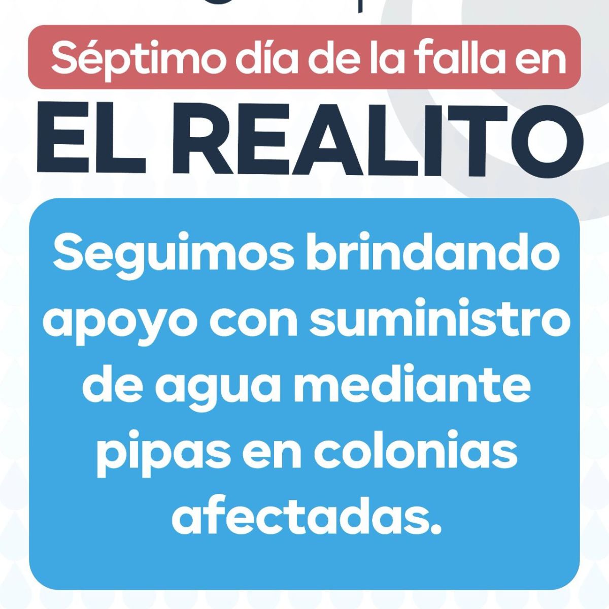 Y EL “REALITO”…SIN MANDAR AGUA, LLEVA 7&nbsp;DÍAS