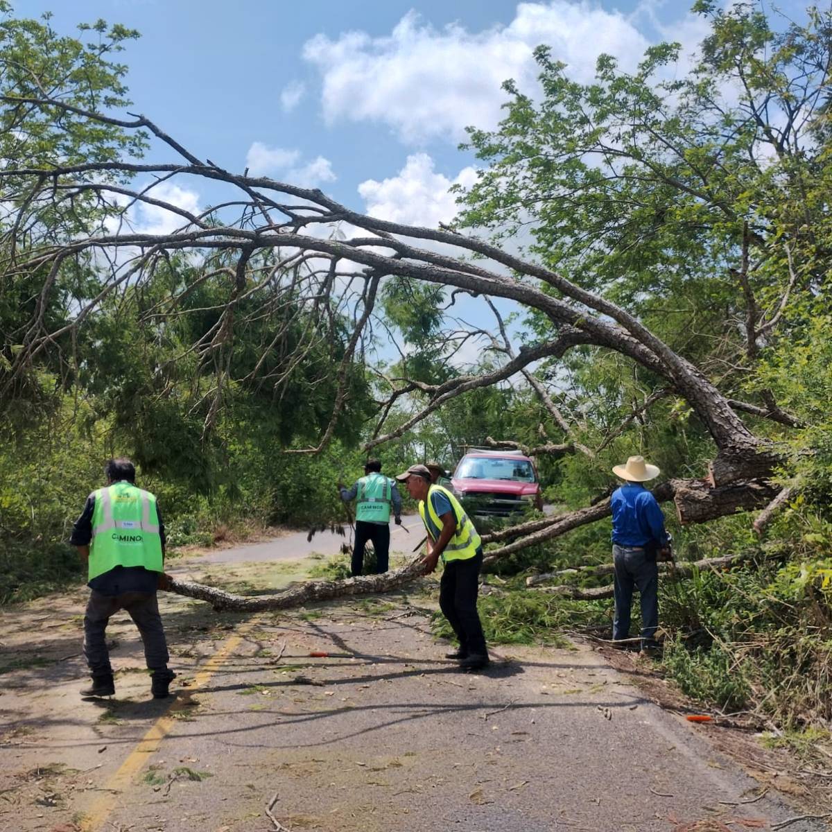 EVALÚA LA JEC  CAMINOS AFECTADOS POR LLUVIAS EN LA HUASTECA PARA ATENDER DERRUMBES Y RETIRAR&nbsp;OBSTÁCULOS