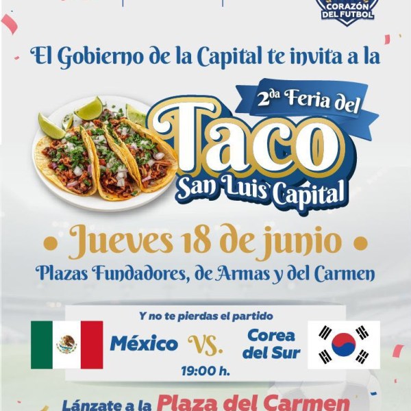 FUTBOL Y TACOS&nbsp; HABRÁ MAÑANA. SE ENFRENTA MÉXICO CONTRA COREA Y EN PLAZA DEL CARMEN SE PODRÁ VER JUNTO CON LA 2a. FERIA DEL&nbsp;TACO