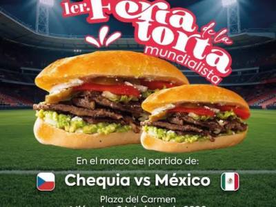 HOY JUEGAN MÉXICO CONTRA CHEQUIA VEA LA TRANSMISIÓN EN PLAZA DEL CARMEN Y DISFRUTE DE LA&nbsp; FERIA DE LA&nbsp;TORTA.