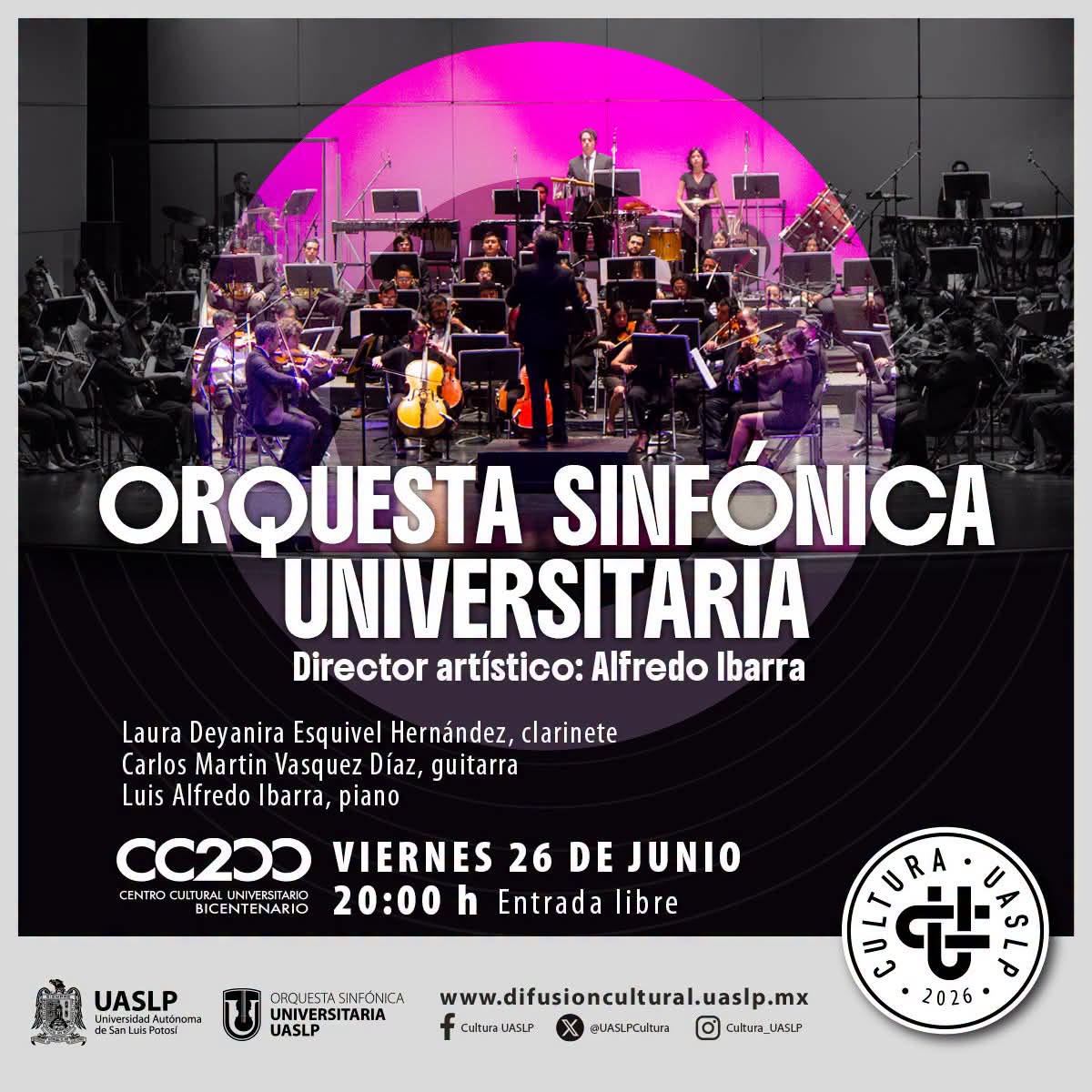 LA ORQUESTA SINFÓNICA&nbsp; DE LA UASLP OFRECERÁ CONCIERTO CON OBRAS DE VIVALDI Y MOZART EN EL&nbsp;CC200