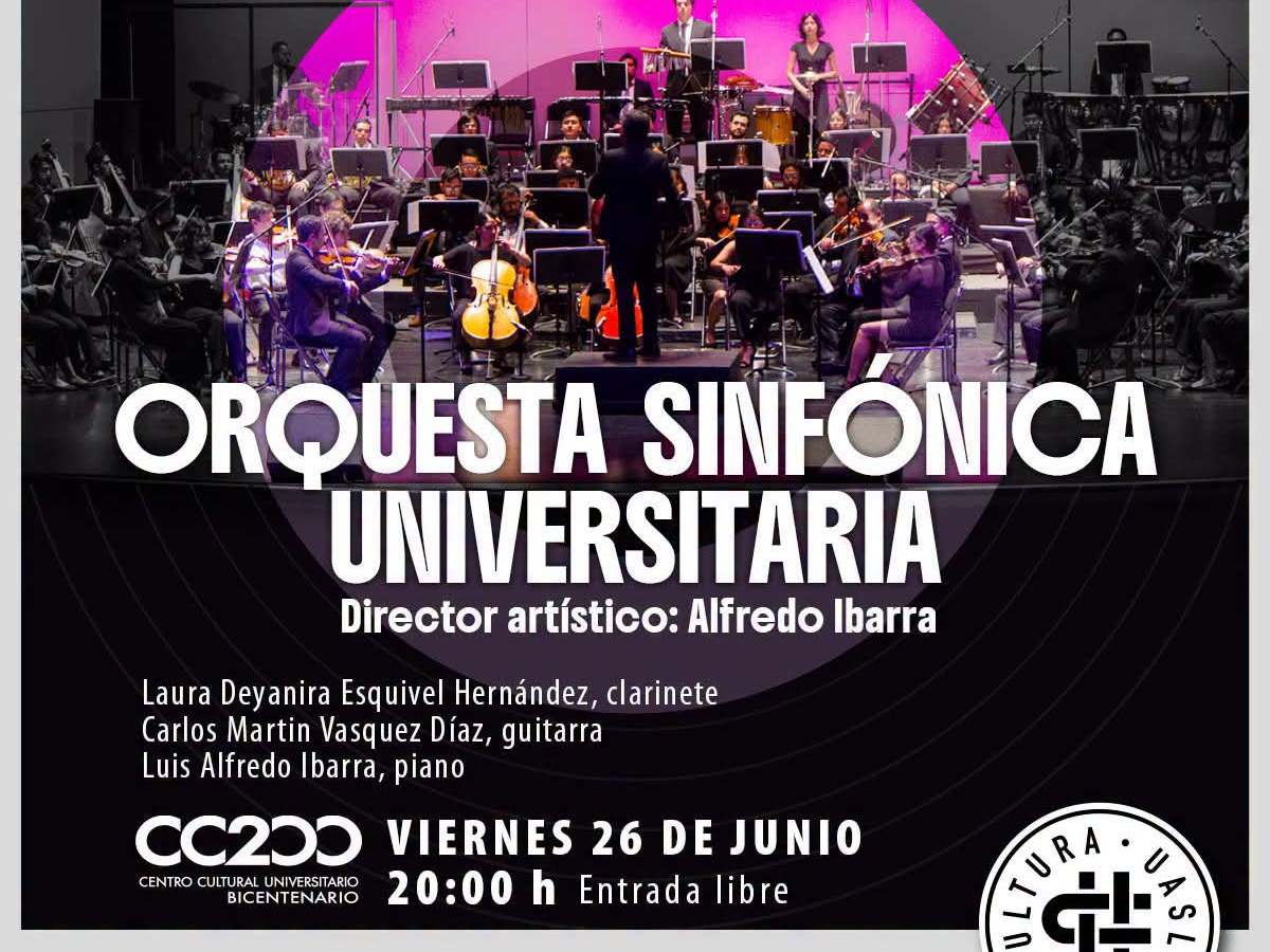 LA ORQUESTA SINFÓNICA&nbsp; DE LA UASLP OFRECERÁ CONCIERTO CON OBRAS DE VIVALDI Y MOZART EN EL&nbsp;CC200
