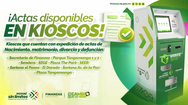 SECRETARÍA DE FINANZAS FACILITA ACTAS CIVILES EN KIOSCOS&nbsp;ELECTRÓNICOS