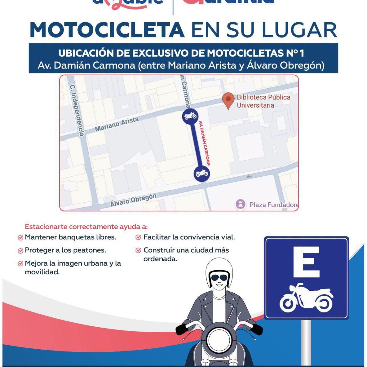 MOTICICLISTAS DEBEN OCUPAR LOS LUGARES DESTINADOS A SU ESTACIONAMIENTO EN EL CENTRO&nbsp;HISTÓRICO