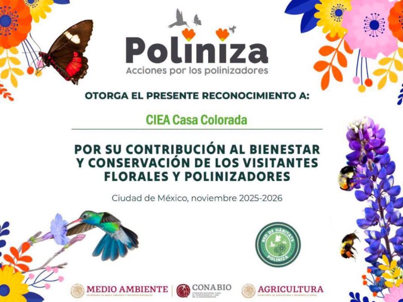DAN RECONOCIMIENTO A LA CASA COLORADA POR IMPULSAR ACCIONES EN FAVOR DE LA&nbsp;BIODIVERSIDAD