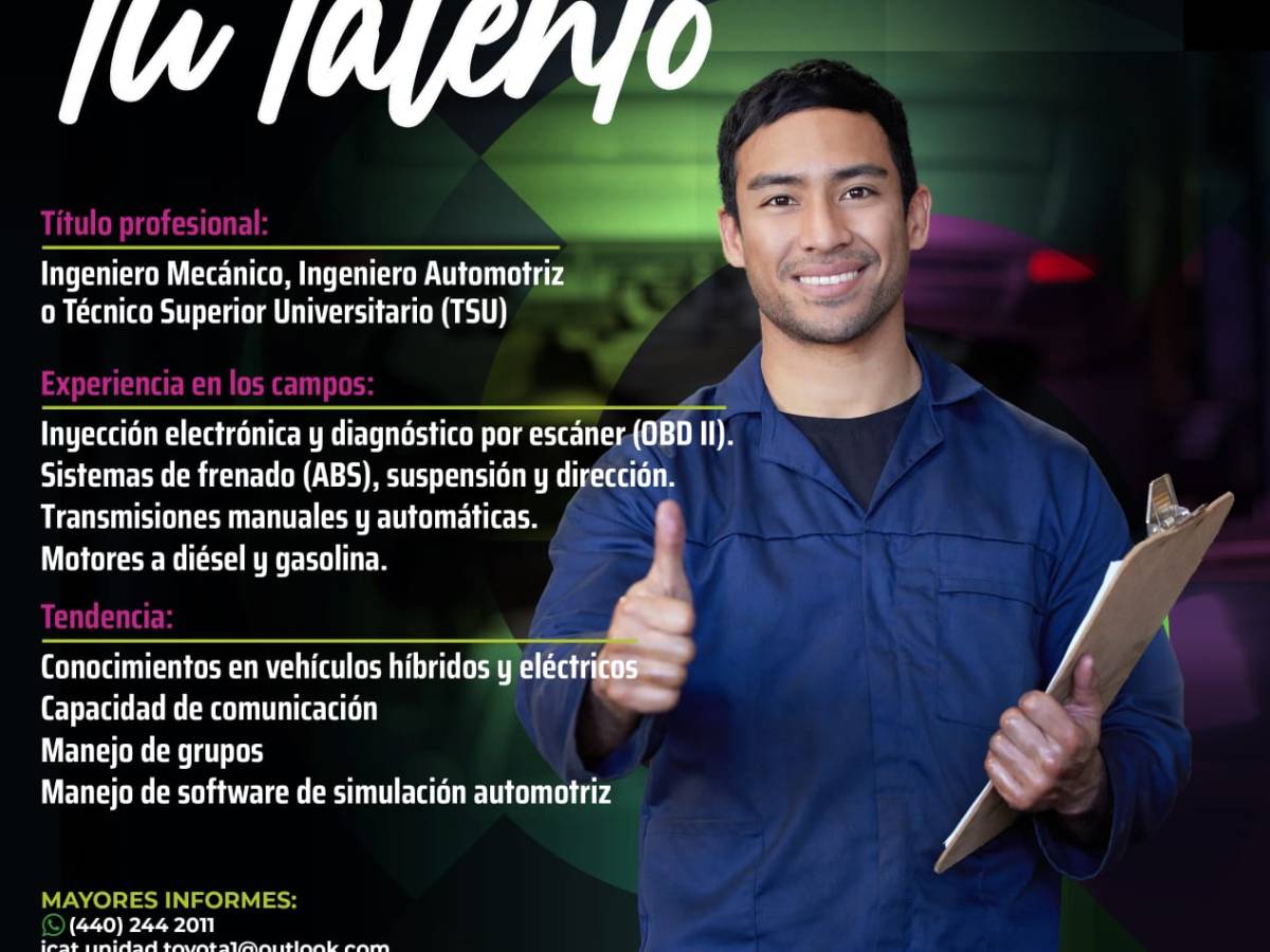 ICAT CONVOCA A PROFESIONALES CON EXPERIENCIA EN EL SECTOR&nbsp;AUTOMOTRIZ