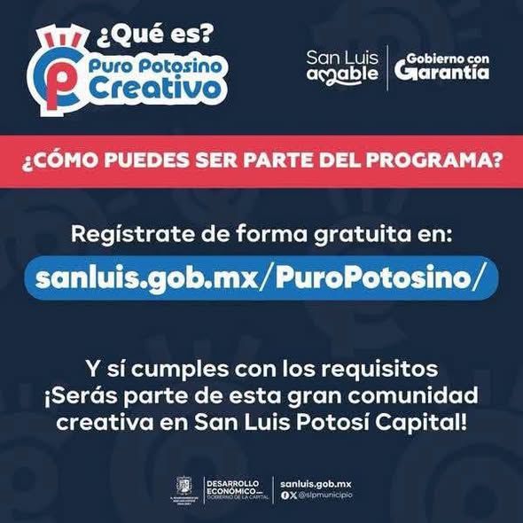 ABIERTA INVITACIÓN PARA FORMAR PARTE DEL PROGRAMA MUNICIPAL “PURO POTOSINO&nbsp;CREATIVO”
