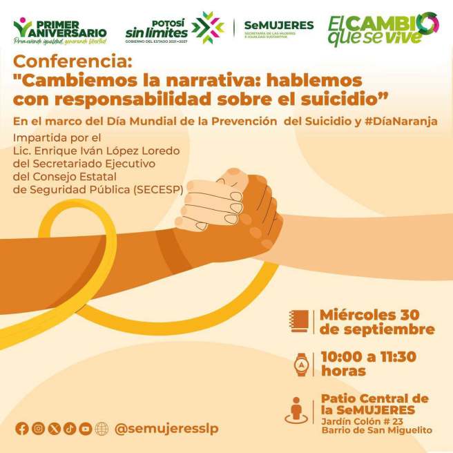SEMUJERES PROMUEVE PREVENCIÓN DEL SUICIDIO CON CHARLA ABIERTA AL&nbsp;PÚBLICO