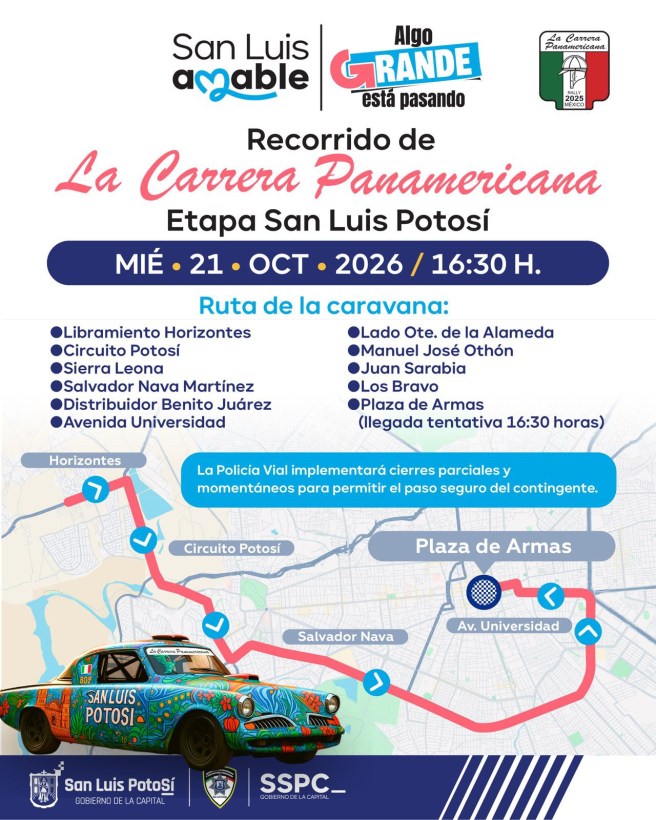 LA CIUDAD CAPITAL RECIBIRÁ A 60 AUTOS DE LA CARRERA PANAMERICANA EN LAS ETAPAS 6 Y&nbsp;7