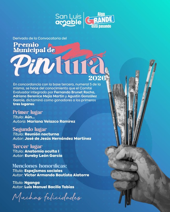 DAN A CONOCER LAS OBRAS GANADORAS DEL PREMIO MUNICIPAL DE PINTURA&nbsp;2026