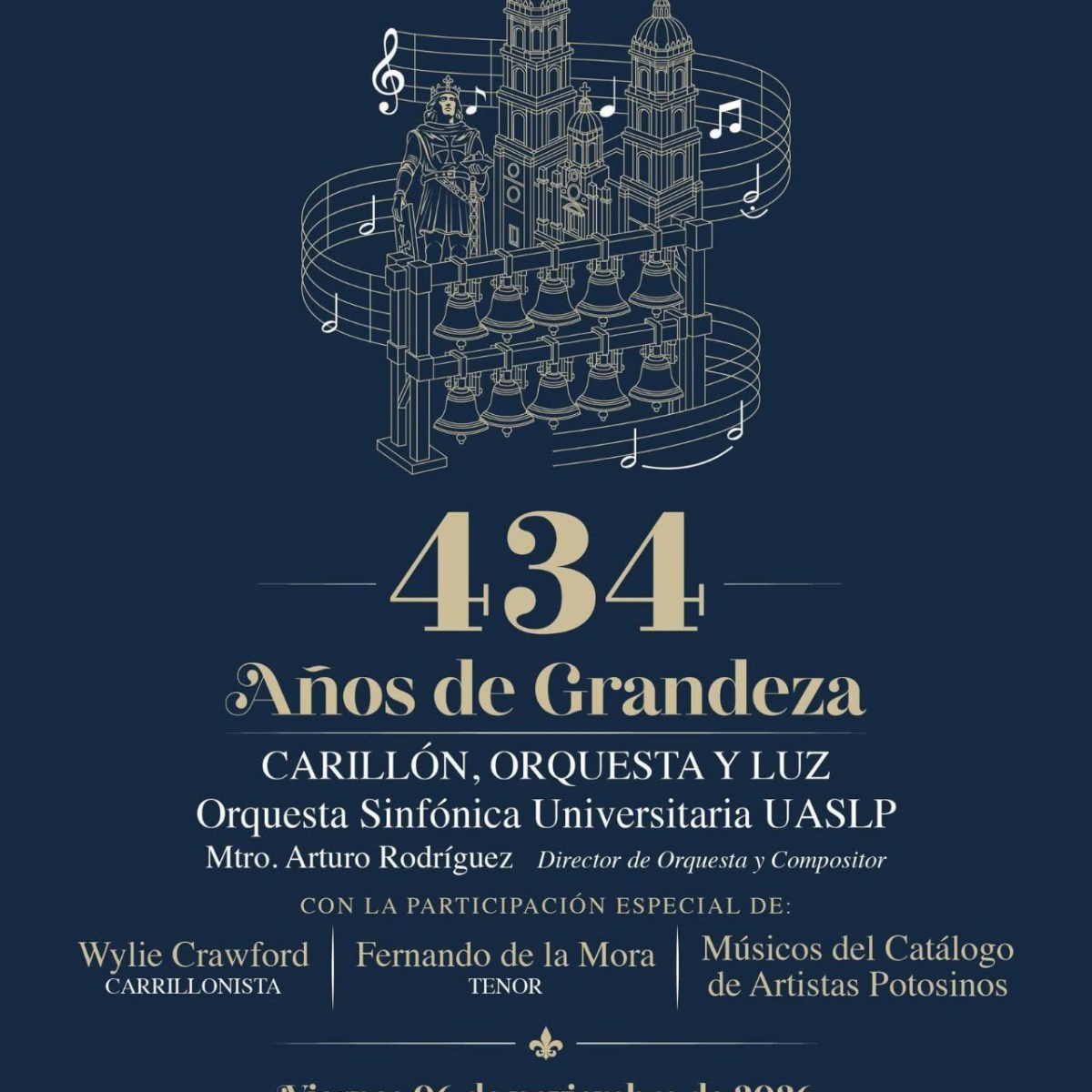 MÚSICA Y LUZ PARA EL 434 ANIVERSARIO DE LA CIUDAD&nbsp;CAPITAL