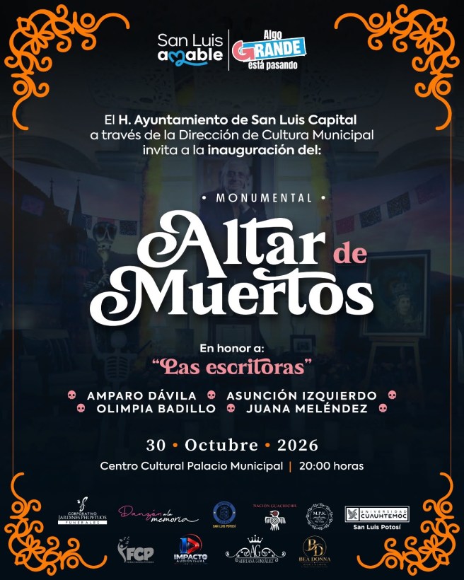 EL ALTAR DE MUERTOS DE PALACIO MUNICIPAL SERÁ EN HONOR A&nbsp;ESCRITORAS